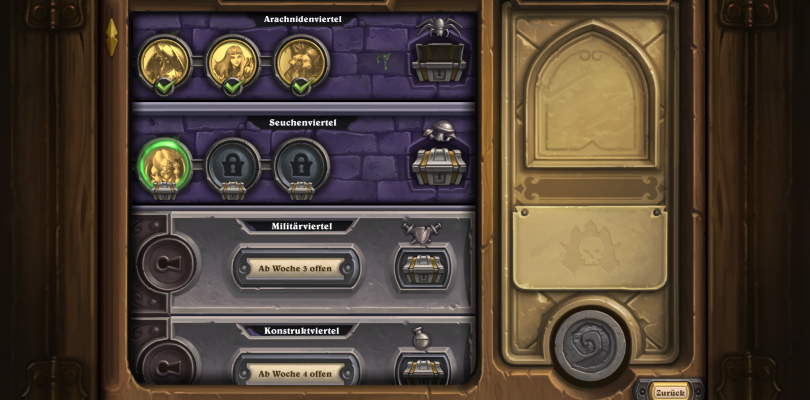 Hearthstone – Der Fluch von Naxxramas Seuchenviertel, Guide Bosse und Herausforderungen