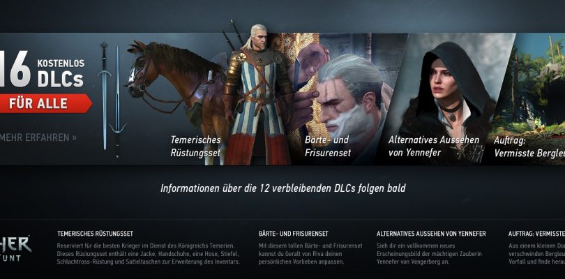The Witcher 3: Wild Hunt – 16 Gratis DLC`s für alle Käufer und das kostenlos