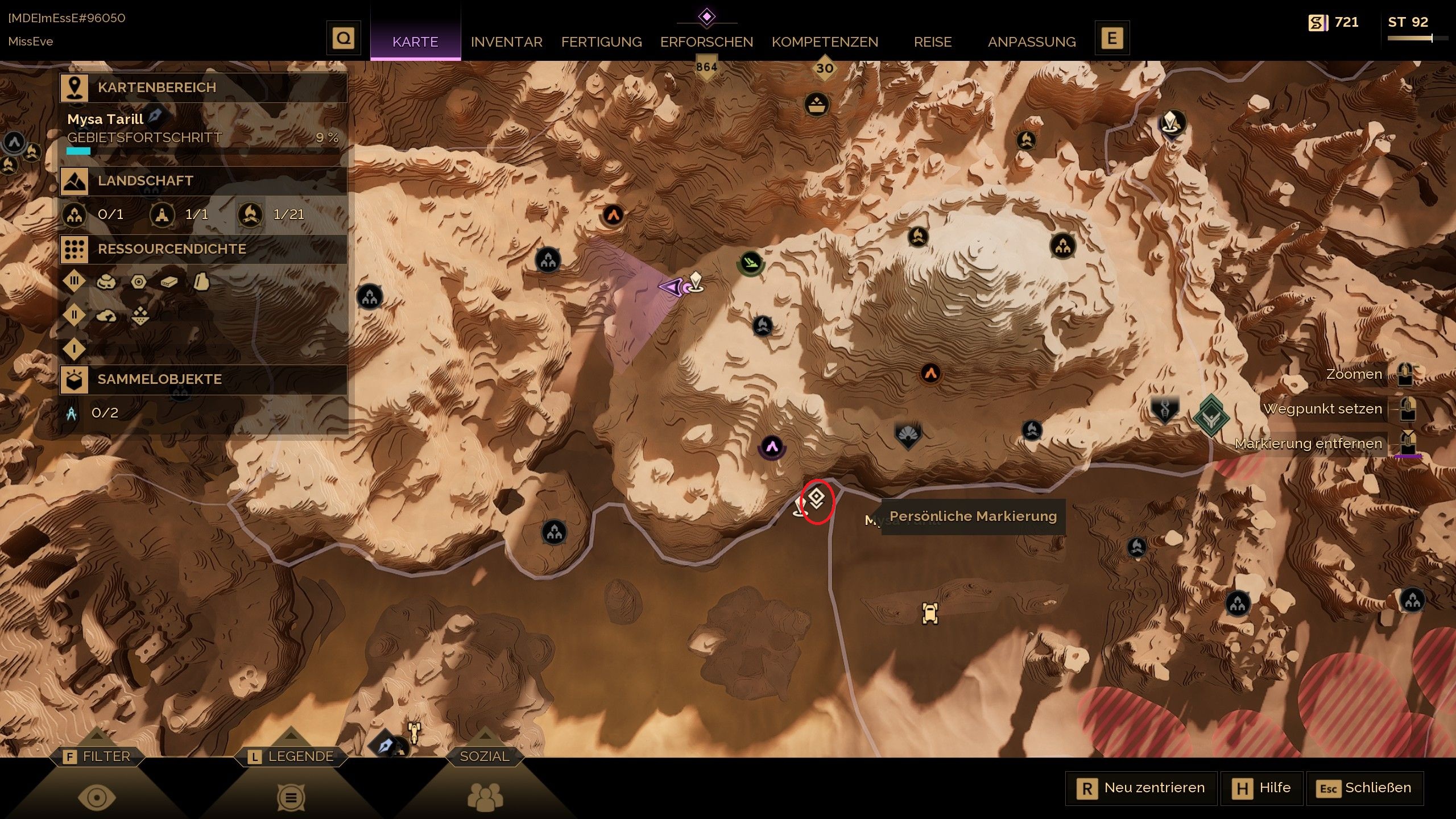 Hier findet ihr den Eingang zur achten Prüfung von Dune Awakening. Der rote Kreis markiert die Stelle.