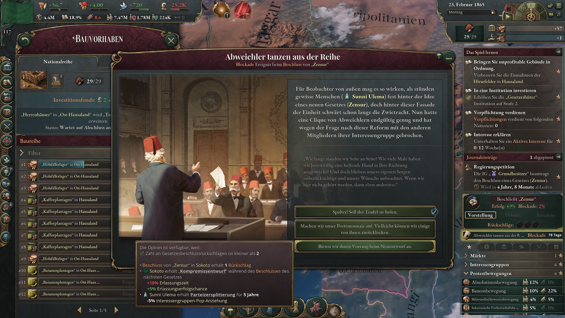 Unfähiges Gesindel! Ihr werdet mein Zensurgesetzt niemals verhindern - Victoria 3.